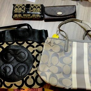 A bundle to include 2 Coach totes & wallets